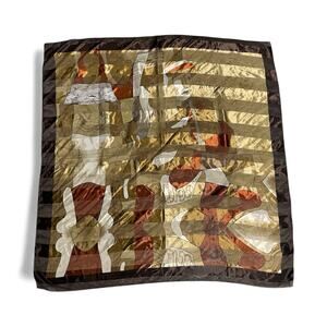 Vintage Pablo Picasso Scarf Abstract Art 40” Square Brown Woman Boho Preppy